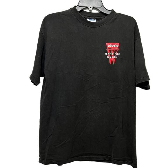 VTG 90’s Single Stitch Levi’s Jeans For Women Black T-Shirt Hanes Beefy-T L - Picture 1 of 7